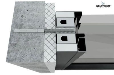 détail fixation chassis vitre coupe feu 120