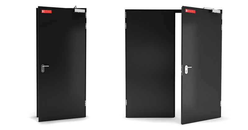porte coupe feu metallique industrimat un et deux vantaux