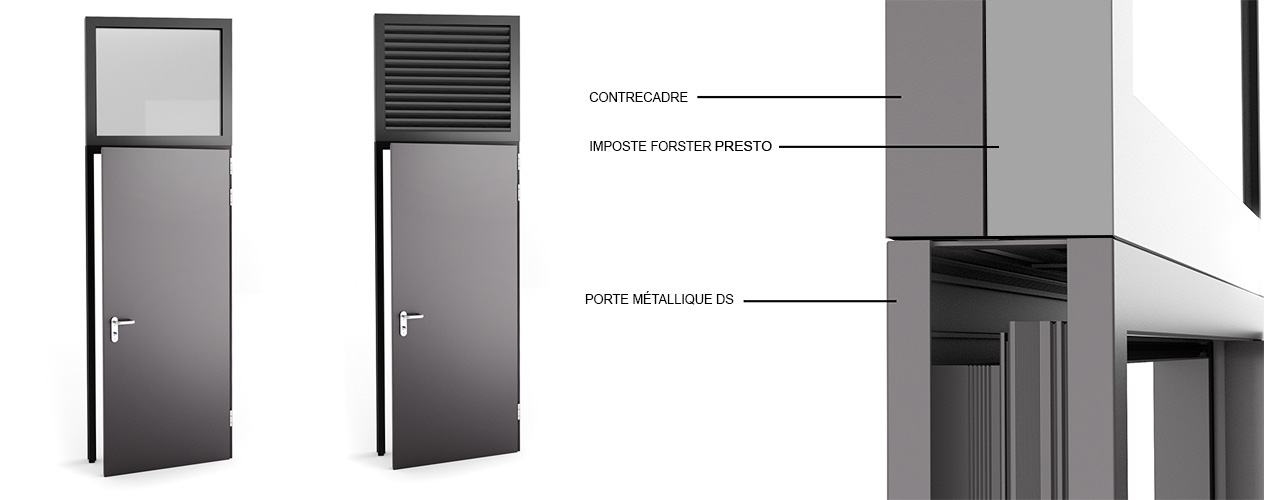 visuel porte métallique intérieure avec imposte presto