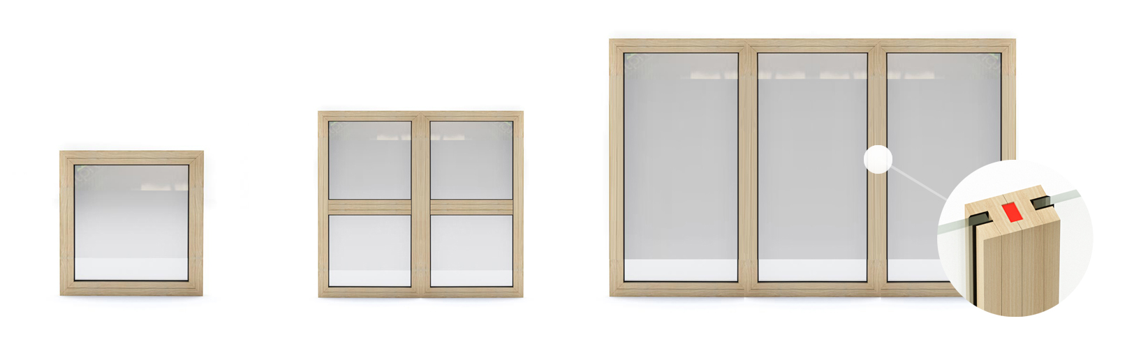 Châssis vitré coupe feu 1/2h bois