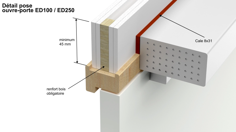 detail ouvre porte ED100